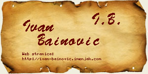 Ivan Bainović vizit kartica